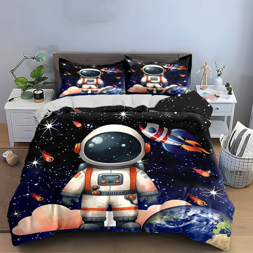 "Cosmic Explorer's Dreamy Odyssey" Bedding Sets Duvet Covers Pillowcases(1* Duvet Cover 2* Pillowcases Without Duvet Insert)