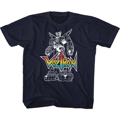 Voltron Cartoon Voltron Sketch With Logo Youth T Shirt 2T-YXL