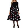 Women's Casual Fashion Valentine's Day Heart-themed Retro Round Neck Dress