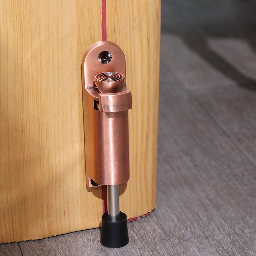 Spring Loaded Telescopic Door Stopper Door Bottom Seam Heavy Duty Door Holder Stop Adjustable Position Zinc Alloy