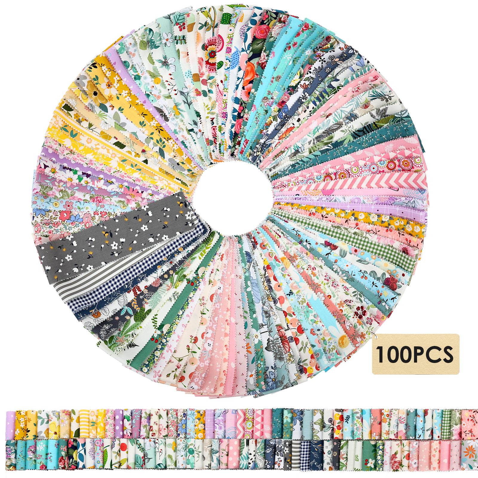 

80/100Pcs Fabric Strips Quilting Jelly Rolls Patchwork Craft Cotton 6x50CM Quilting Strips Craft Fabric DIY Needlework Cloth 6.4x50 cm