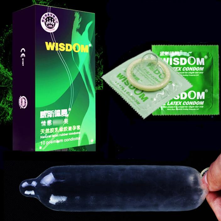 10ks Jemné latexové kondomy Delay Penis Rings Antikoncepční nástroje Kondom Sexuální produkty