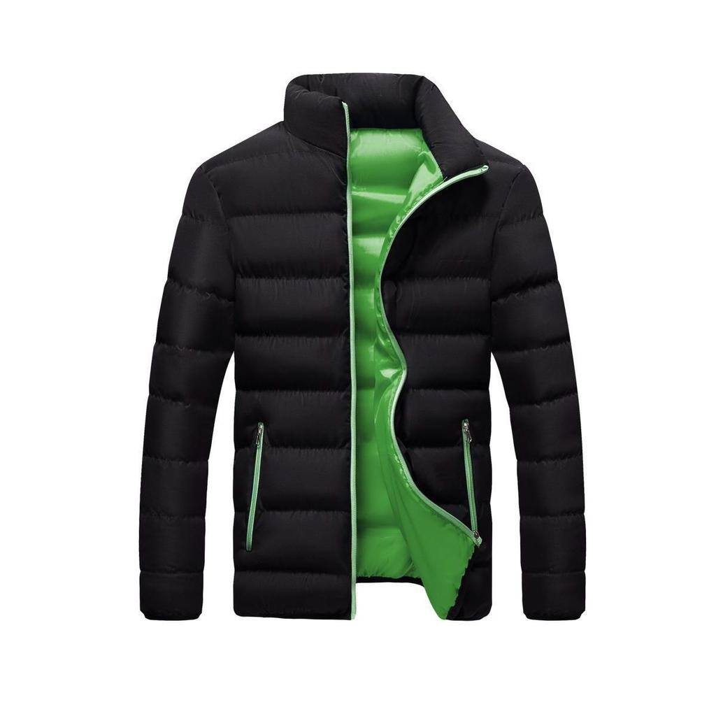 Autumn and Winter Thick Mens Sports Cotton Jacket Stand Collar Cardigan Outdoor Cotton Jacket Casual Jacket Warm Cotton Clothing