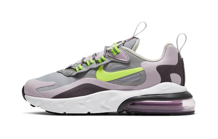 

Nike Air Max 270 RT Air Cushion Cushioning Low top Running Shoes Gray Purple Children Aged 3 7 Years Old BQ0102-010 28