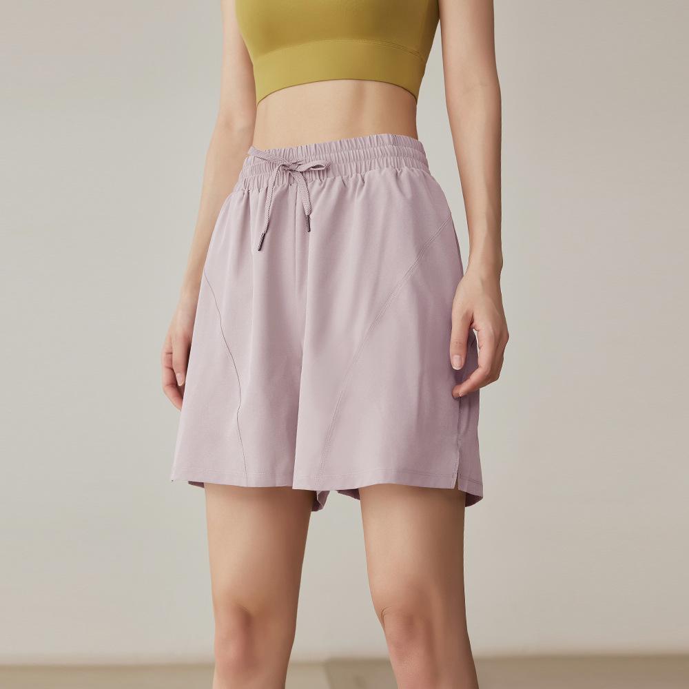 

2025 Women s Quick-Dry High-Waisted Sports Shorts for Summer - Badminton, Yoga, Fitness, Mid-Length S