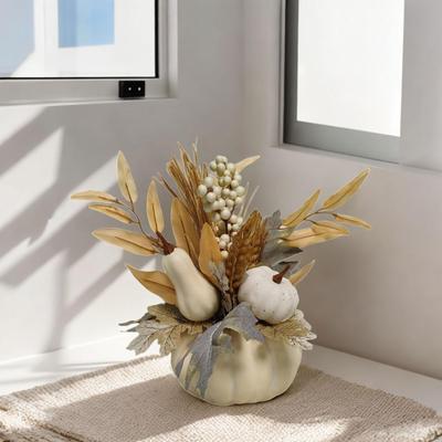 Artificial Halloween Pumpkin Decor Flower Harvest Floral Arrangement Ornament for