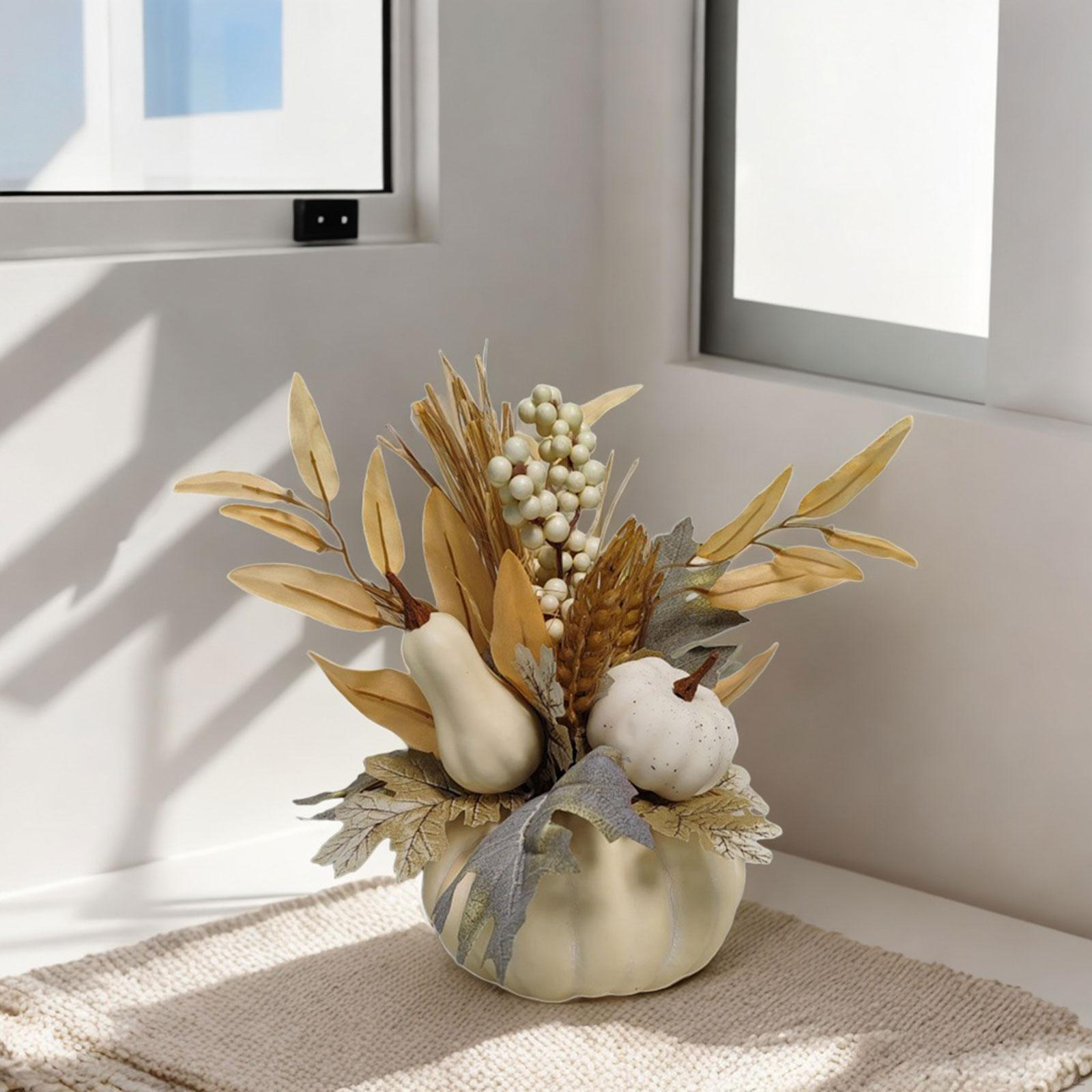 

Искусственный Хэллоуин Тыква Декор Цветочный Урожай Осенний Цветочный белый