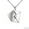 Personalized Stainless Steel Cross Envelope Pendant Necklace for Couples