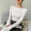 2025 Women's 100% Wool Seamless Slim Fit One-Shoulder Fine Knit Sweater, Machine Washable, 18 Gauge Yangzi Yarn