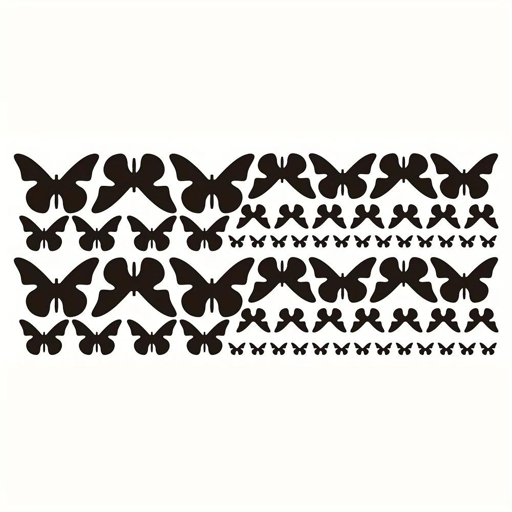 

62 шт., милые красивые бабочки, графические наклейки на боковую дверь автомобиля, набор DIY, модный, авто, Стайлинг кузова, автомобильный бампер, виниловые наклейки 58x24CM