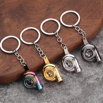 Porte-clés créatif en métal, moyeu de roue dentée turbo, disque de frein, amortisseur, porte-clés de voiture, pendentif