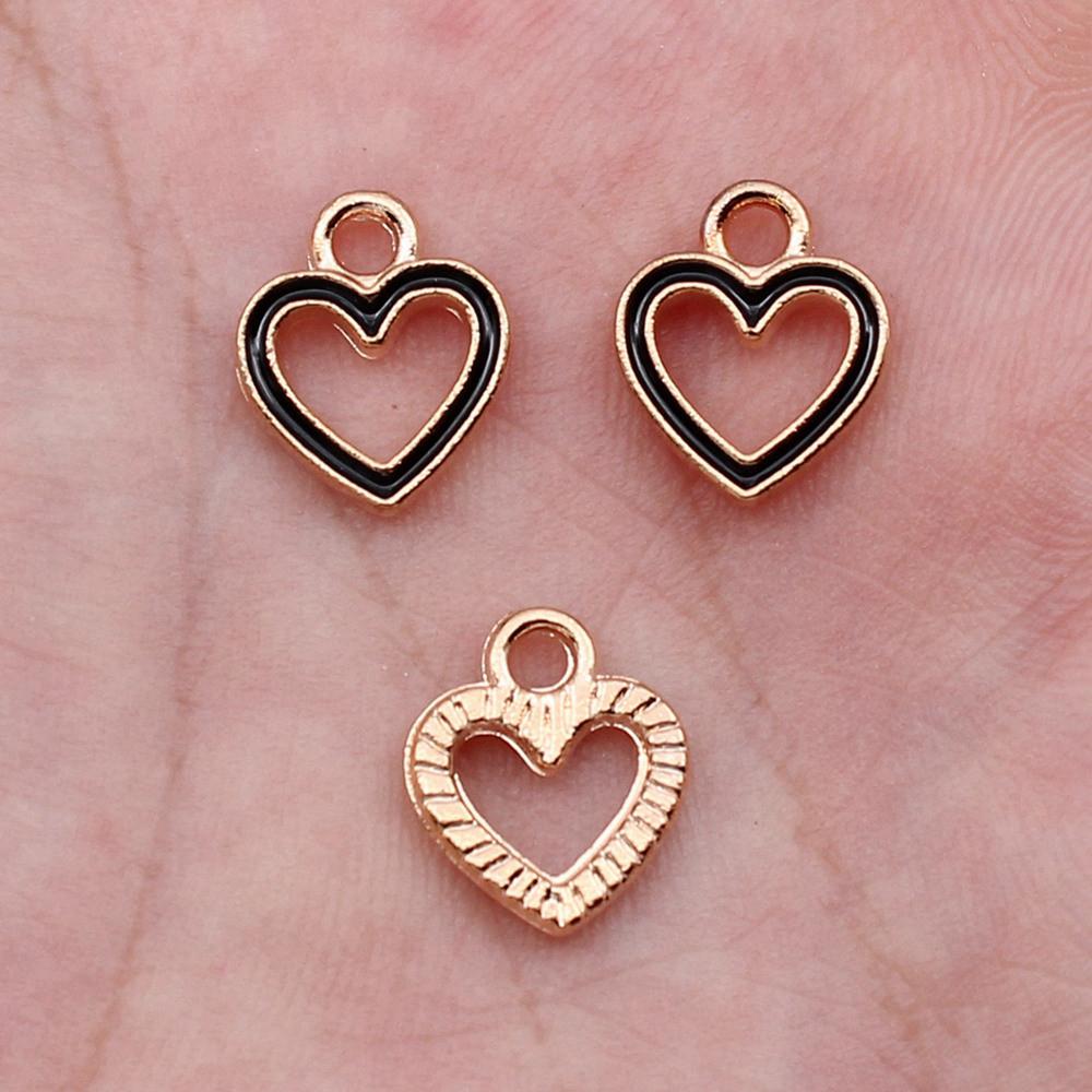 Charms Heart Enamel Pendants Wedding Jewelry Findings QC066