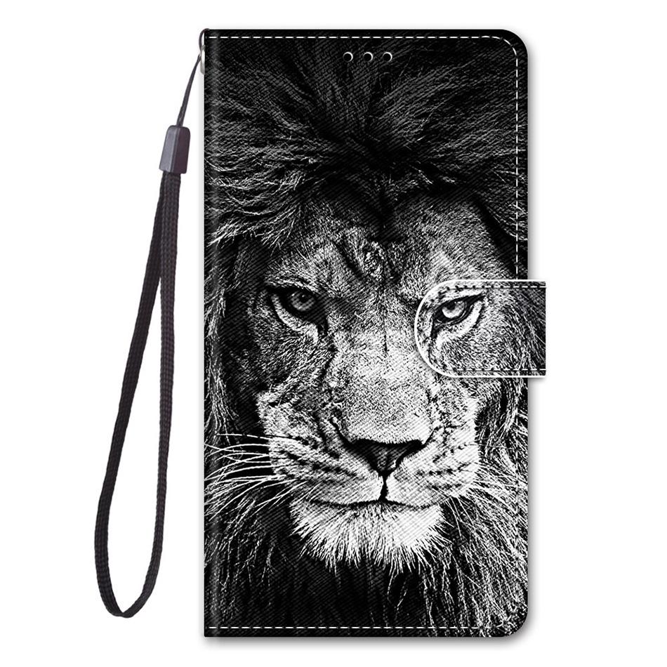 Schönes Katzen-Wolf-Muster Brieftaschen-Flip-Cases Für Xiaomi C40 Redmi 9A 9C 9T 10 10A 10C Note 9 10 S 10T Kartenhalter Ständer Buchhülle