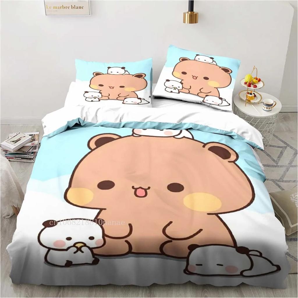 Cute Bubu and Dudu Cartoon Print All Season Twin Bedding Set  Comforter Set Bed Duvet Cover Double King Comforter Cover