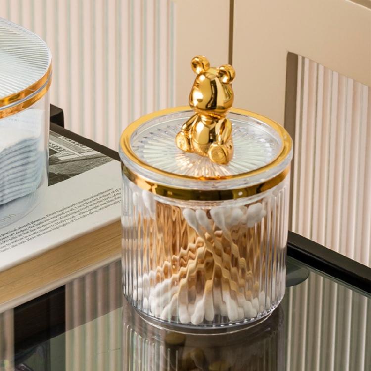 Boîte de rangement ours mignon Organisateur de salle de bain pour coton-tiges tampons cure-dents