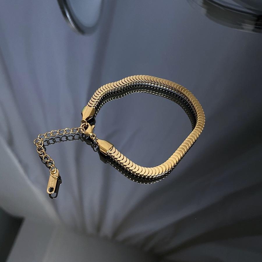Titanium steel non-fading new fish scale plain chain Cuban chain high-end necklace for women simple clavicle chain bracelet set
