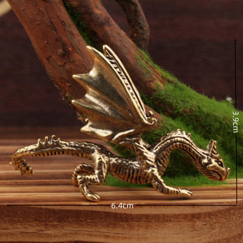 Bronze Qinglong Warcraft Fire Flying Dragon Ornament Craft Copper Desktop Home Decoration