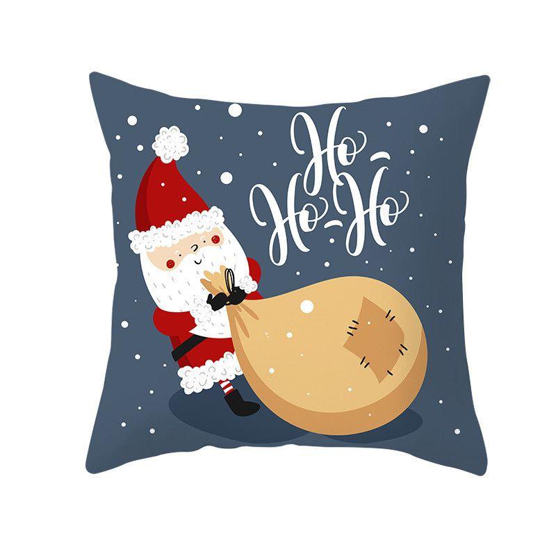 Polyester Peach Skin Christmas Cushion Cover 18" For Sofa Decor**