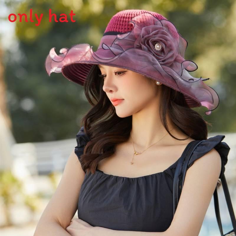 Summer Ladies Large Brim Sun Hat With Breathable Mesh For Beach And Travel