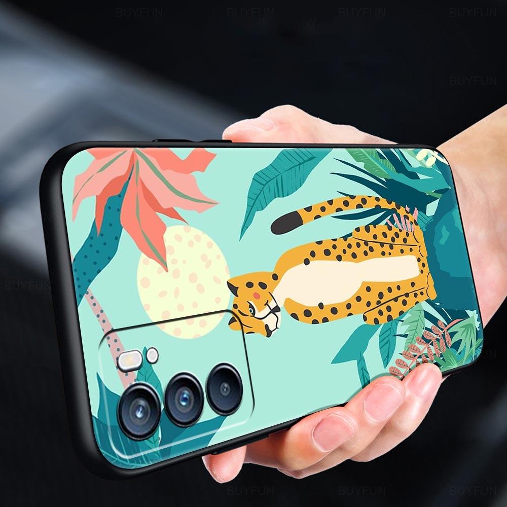 Phone Case Cover For Oppo A17 A31 A54 A57 A78 A79 Find X5 X6 Reno 7 8 10 11 12 13 F Pro Soft TPU Tropical Jungle Print Leopard