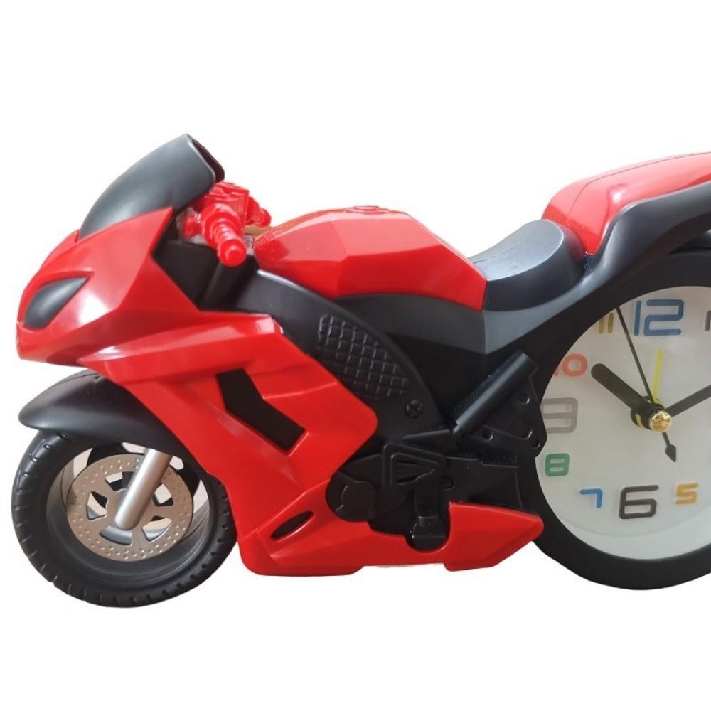 Retro Motorcycle Alarm Clock Plastic Motorcycle-themed Bedhead Alarm Clock Wear-resistant Drop-proof Desktop Clock
