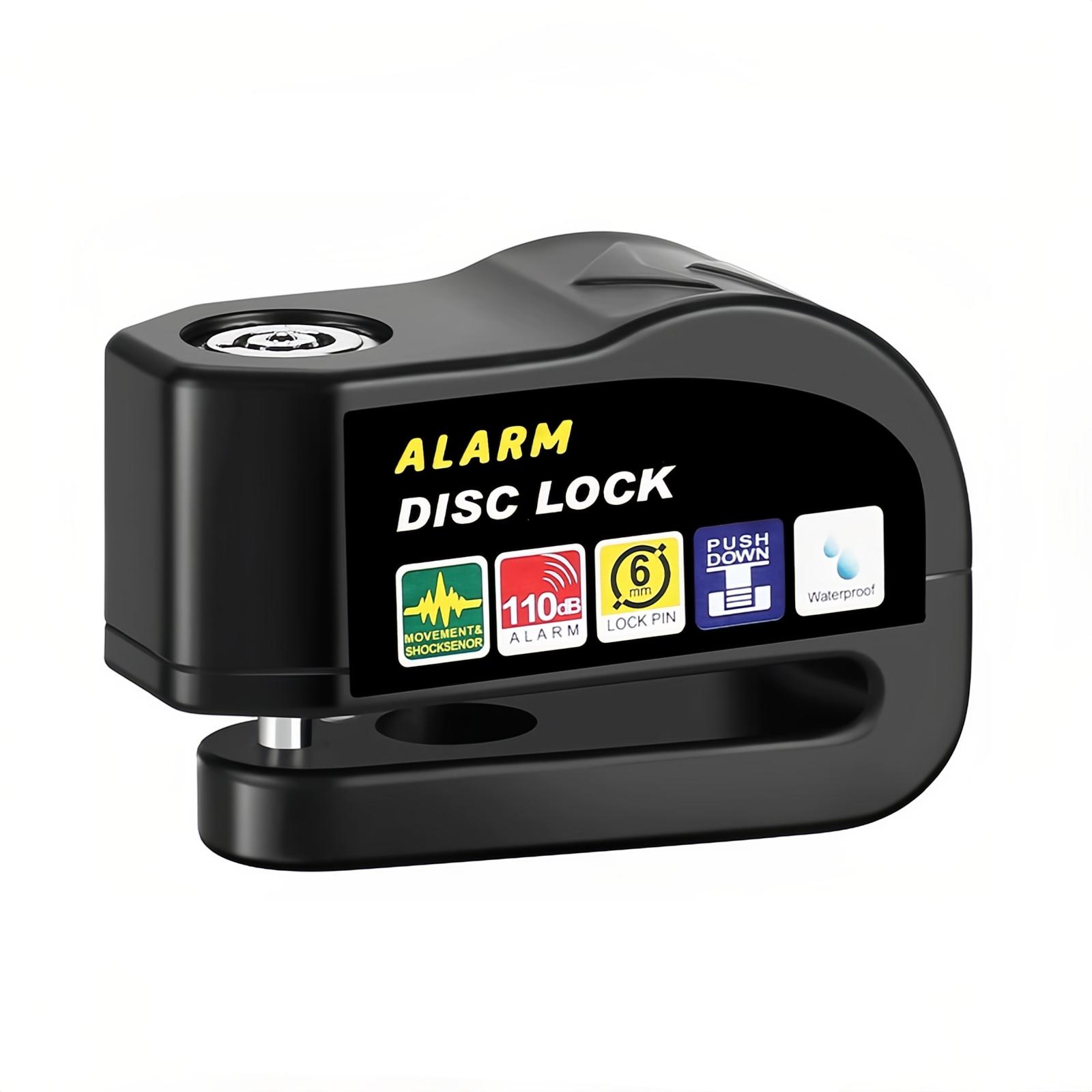 

Mikinona Motorcycle Disc Brake Lock with Electronic Alarm -Theft Security Lock for Motorcycles Dirt Bikes and Electric Bikes and Easy to Use One Size чёрный