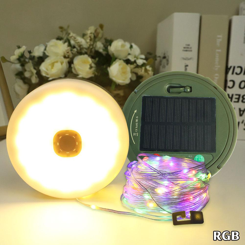 

Outdoor Solar Powered Camping String Lights 1Pc 8 Lighting Modes 4 in 1 Tent Camping Lights