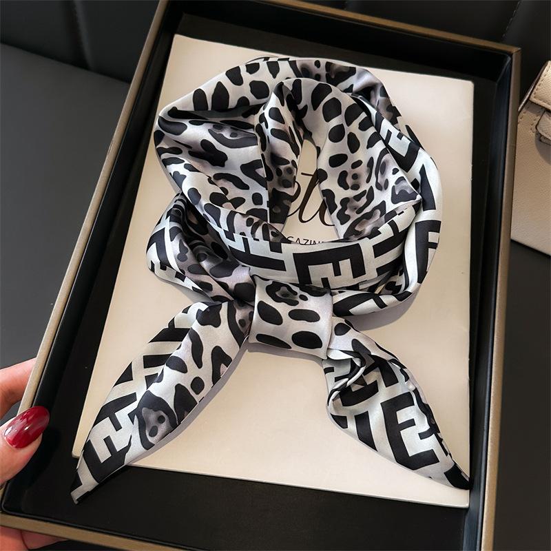 Scarf, Long Silk Scarf, Versatile Silk Scarf, Double-Layer Simulated Silk, Diagonal Scarf, Autumn And Winter Hair Binding And Scarf