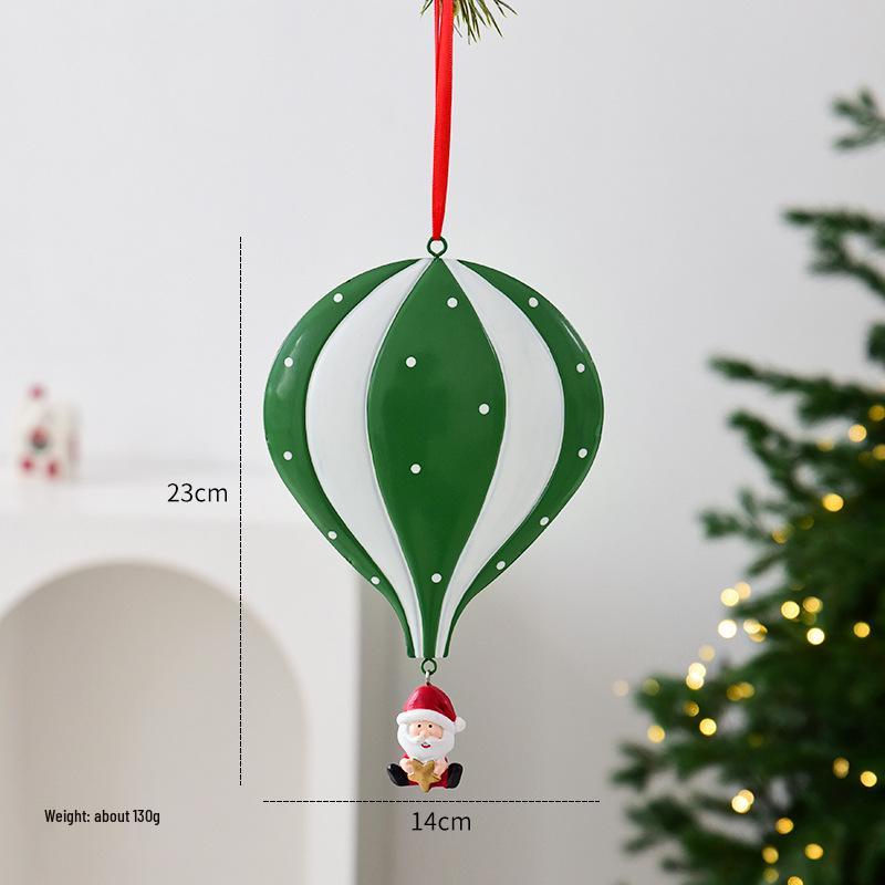 3D Hot Air Balloon Christmas Ornament: Red & Green Hanging Decoration for Holiday Festivities