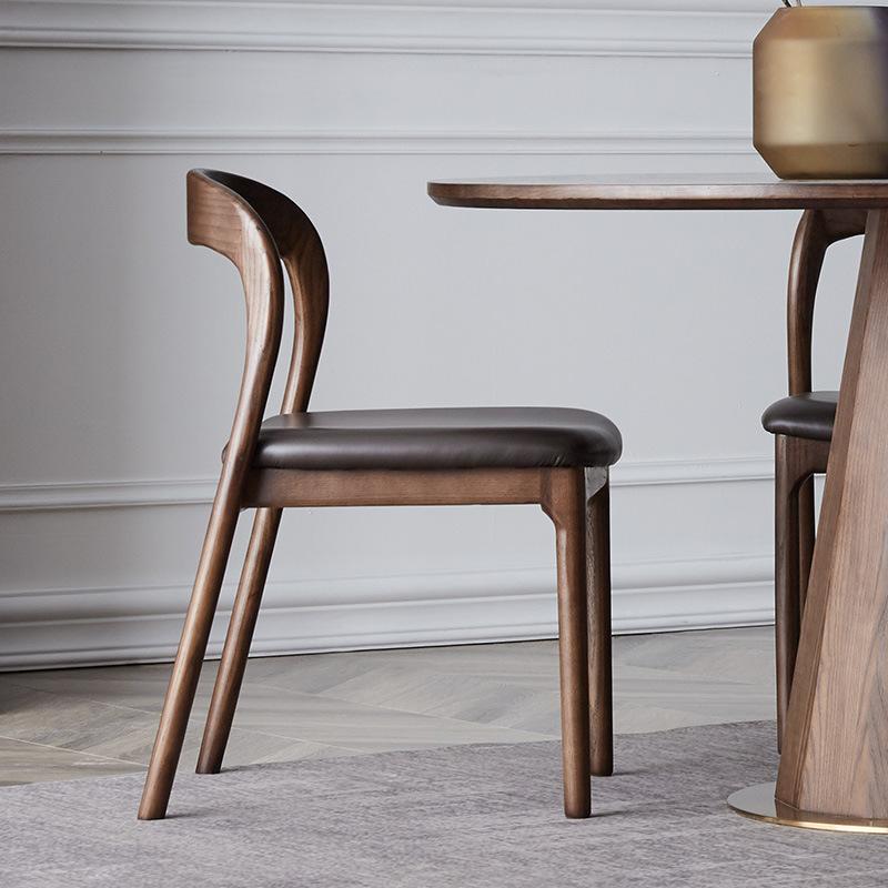 Nordic Household Solid Wood Dining Chair Study Designer Minimalist Back Chair Conference Chair Retro Coffee Chair