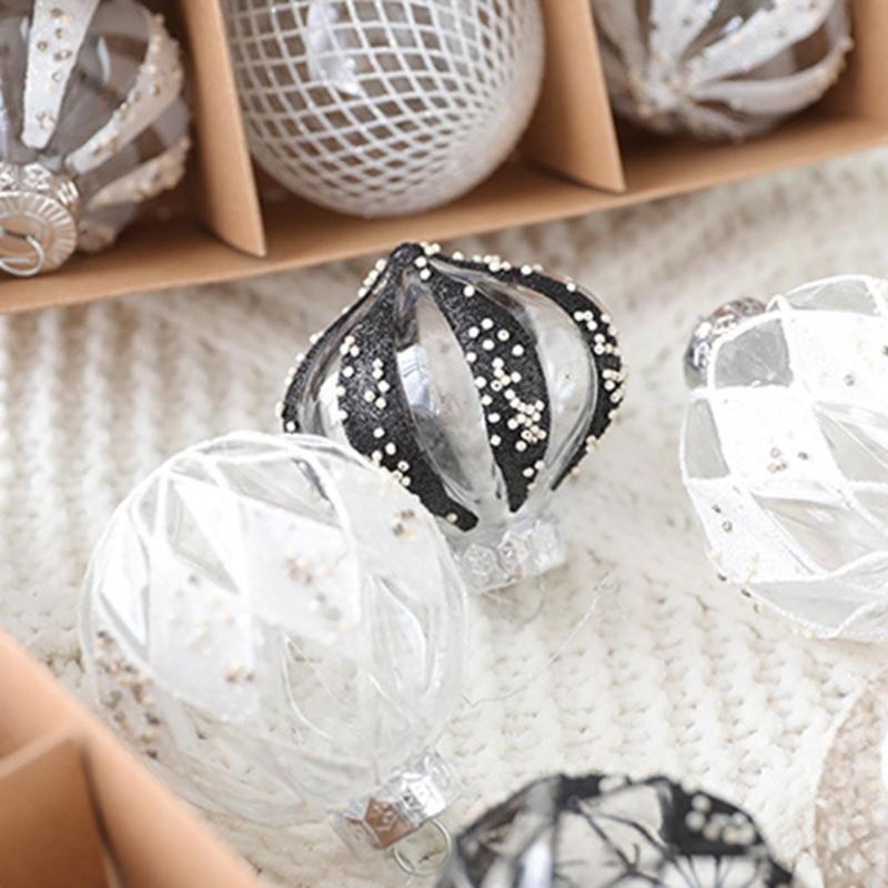 9 Stück/Set Weihnachts-Hängekugel Christbaumkugel für Weihnachtsbaumdekoration Feiertags-Hochzeits-Party-Dekor 2024 Neujahrsgeschenk