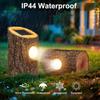 2 Pack Solar Tree Stump Lights Outdoor Waterproof LED Garden Decor for Patio, Yard Art Birthday Gift for Women Mom