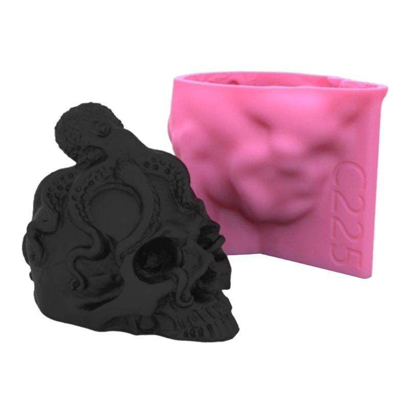 Octopus Skull Ornament 3D Candle Soap Mould DIY Candle Epoxy Mold Handmade Candle Aroma Wax Soap Molds for Decorations