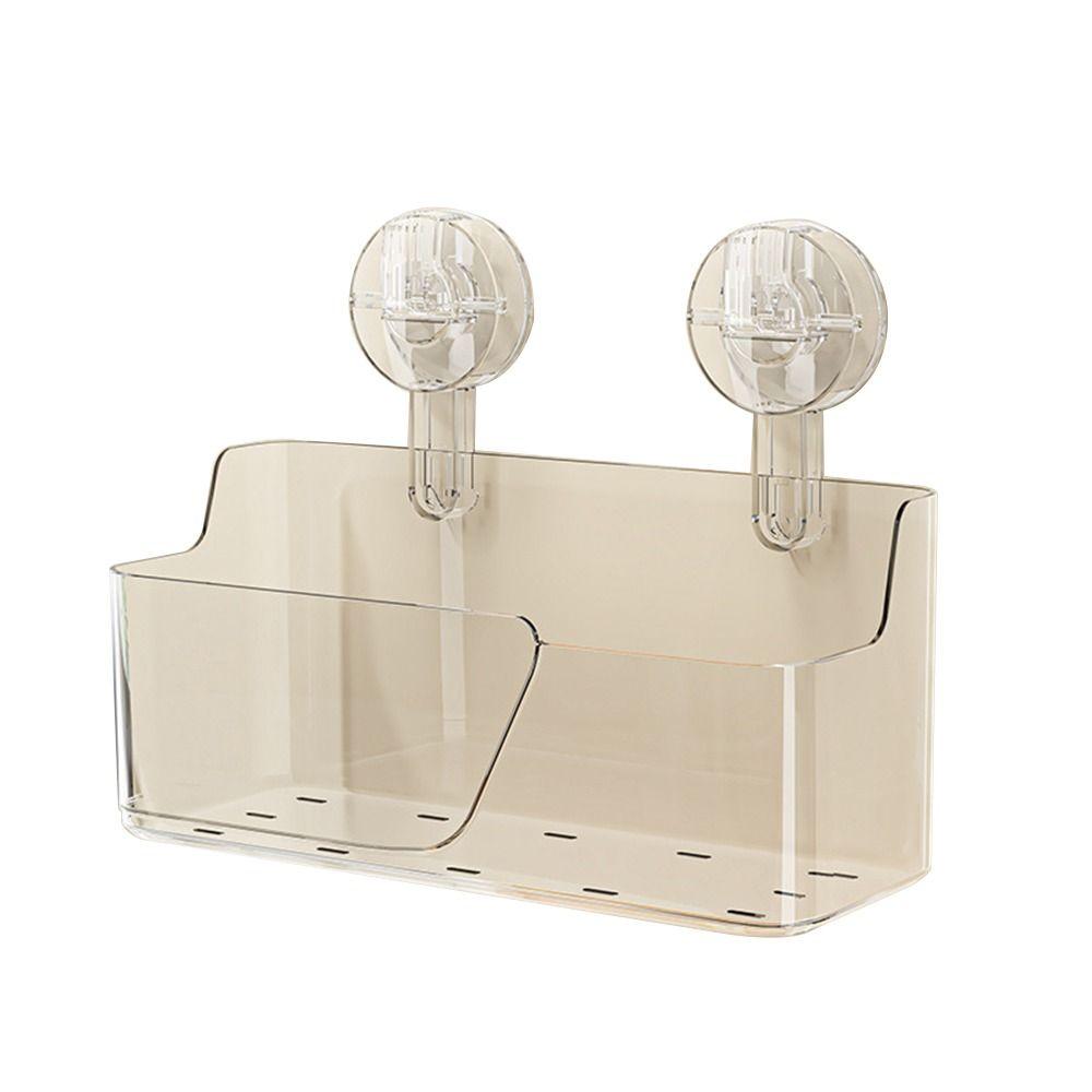 

Пластиковый ящик для хранения на присоске, настенный, без проколов, ящик для хранения фруктов и продуктов, водонепроницаемый, съемный, органайзер для полотенец для лица S прозрачный