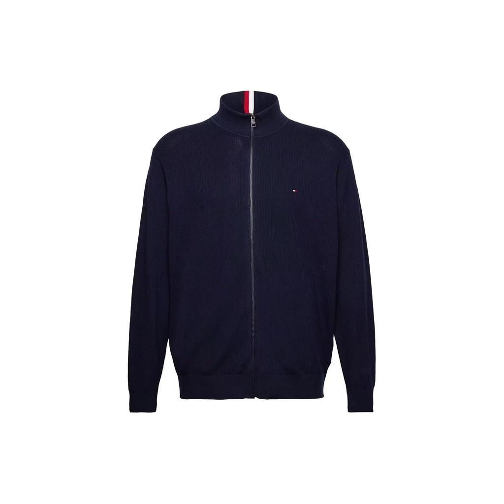 Tommy Hilfiger Golf Outfit American Vintage Solid Color Cardigan Stand Collar Long Sleeve Spring Autumn Sweatshirt Men Sweatshirt 78J9322-410