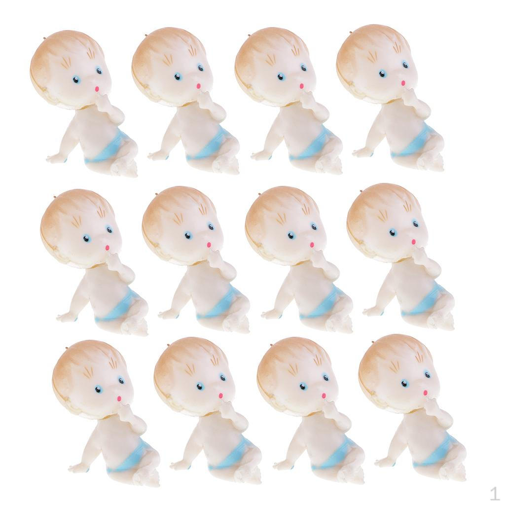 

12 Piece Cute Crawling Baby Girl Boy Figures Dolls Shower Party Gift Favor синій