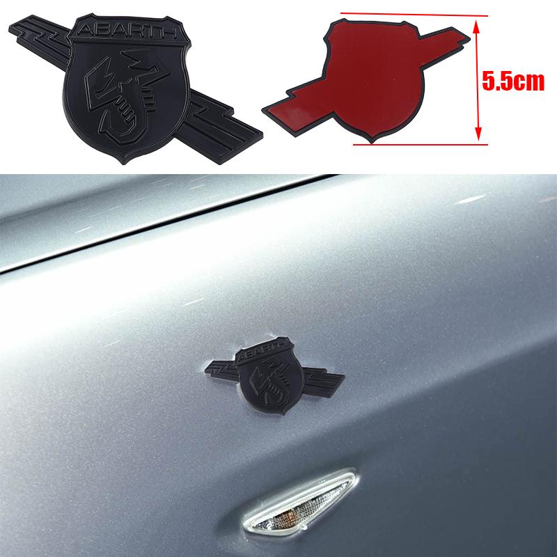 1 Stück 3D ABS Schwarz Auto Kotflügel Seitenlogo Heckemblem Kofferraumemblem Aufkleber für Abarth 500 595 695 Panda Punto Bravo Stilo