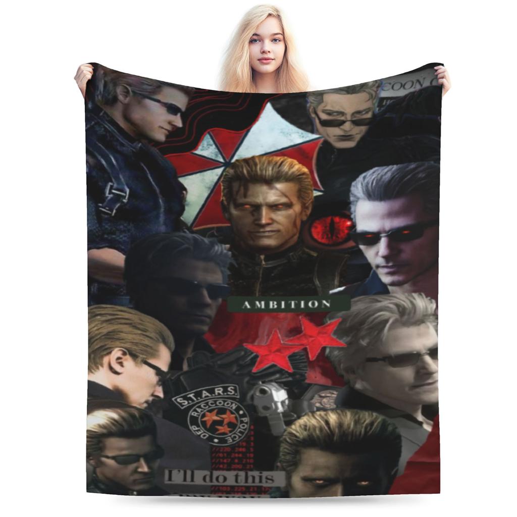 Y2K Albert Wesker Deky Super Měkký Flanel Pohodlná Přehozová Deka Lze Prát v Pračce