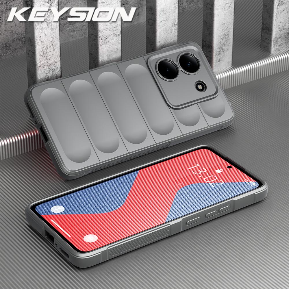 KEYSION Shockproof Matte Phone Case for Xiaomi POCO M7 Pro 5G Anti-skid Soft Silicone Phone Back Cover for Xiaomi POCO M7 Pro 5G