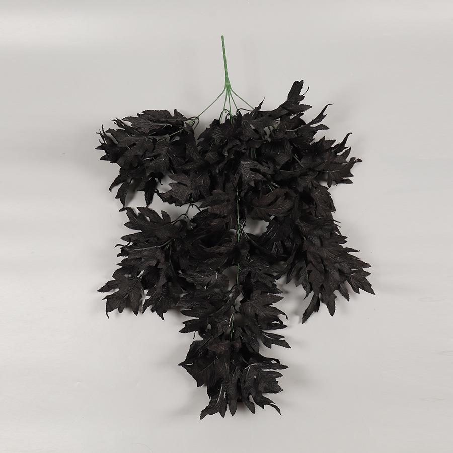 Halloween Indoor Wall Hanging Black Maple Leaf Vine Decoration