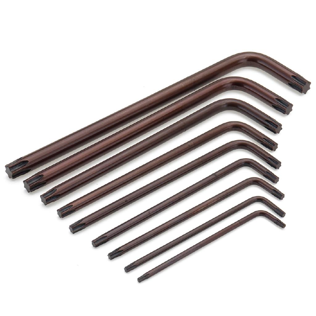 Use Hex Key Allen Tools Wrench Set Extra-long Arm AllenTorque Sae Memtric Torx Spanner Widely 9Pcs