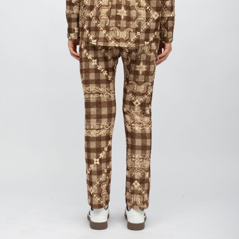 Women's Brown Tracksuit Pants with Bandana Pattern HOLLY AND JOEY