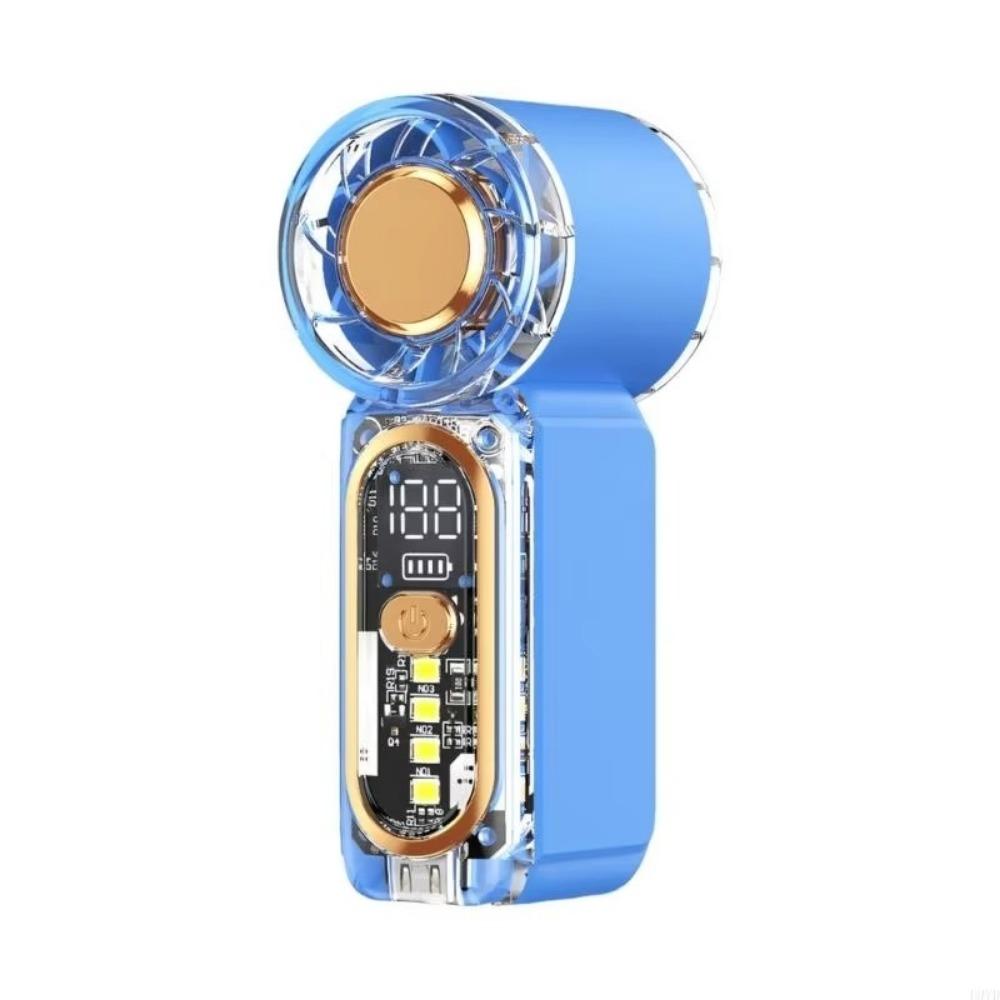 100 Gear Adjuatable Handheld  Fan USB Rechargeable Pocket Fan Lightweight Mini Cooling Fan  Camping