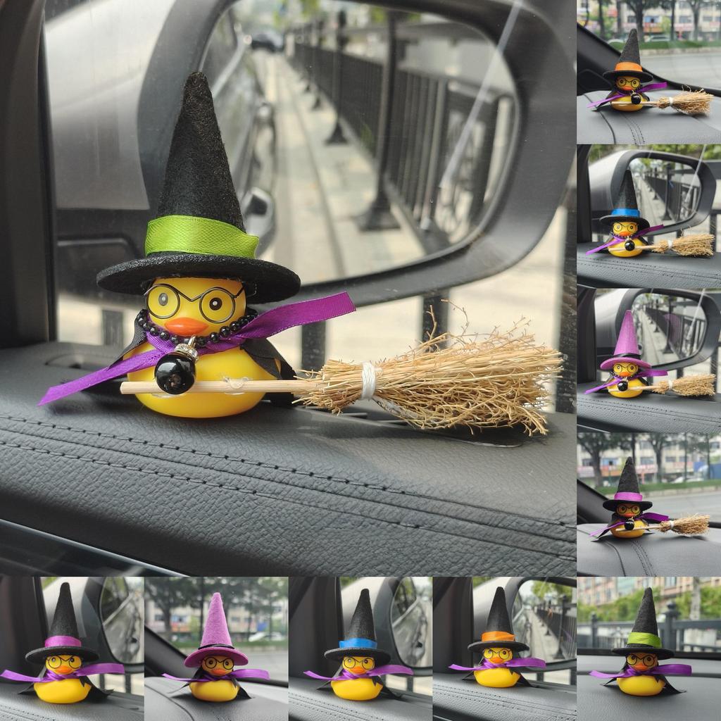 Car Decor Small Yellow Duck With Harry Potter Broomstick For Cabin Interior