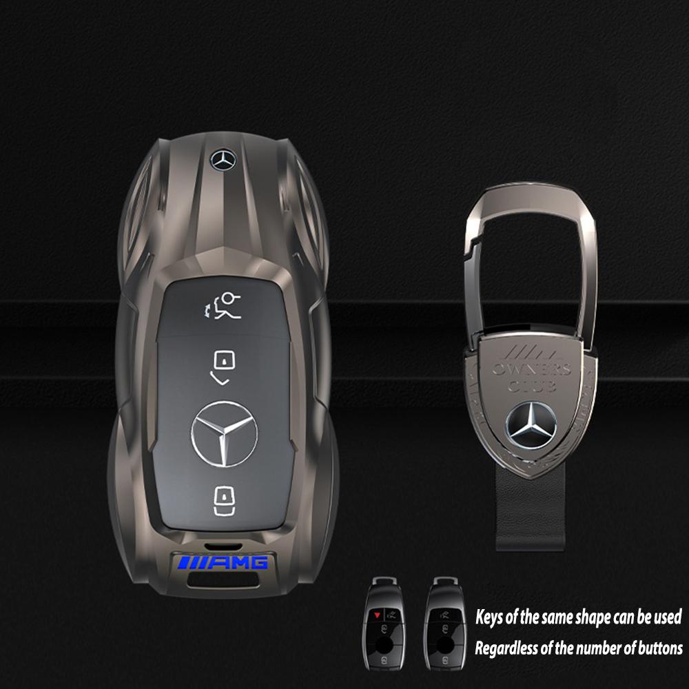

Hot Car Sticker Zinc Alloy Car Key Case Keyless Cover Key Shell Car Accessories For Mercedes Benz AMG C E-Class CLA GLC GLA GLB