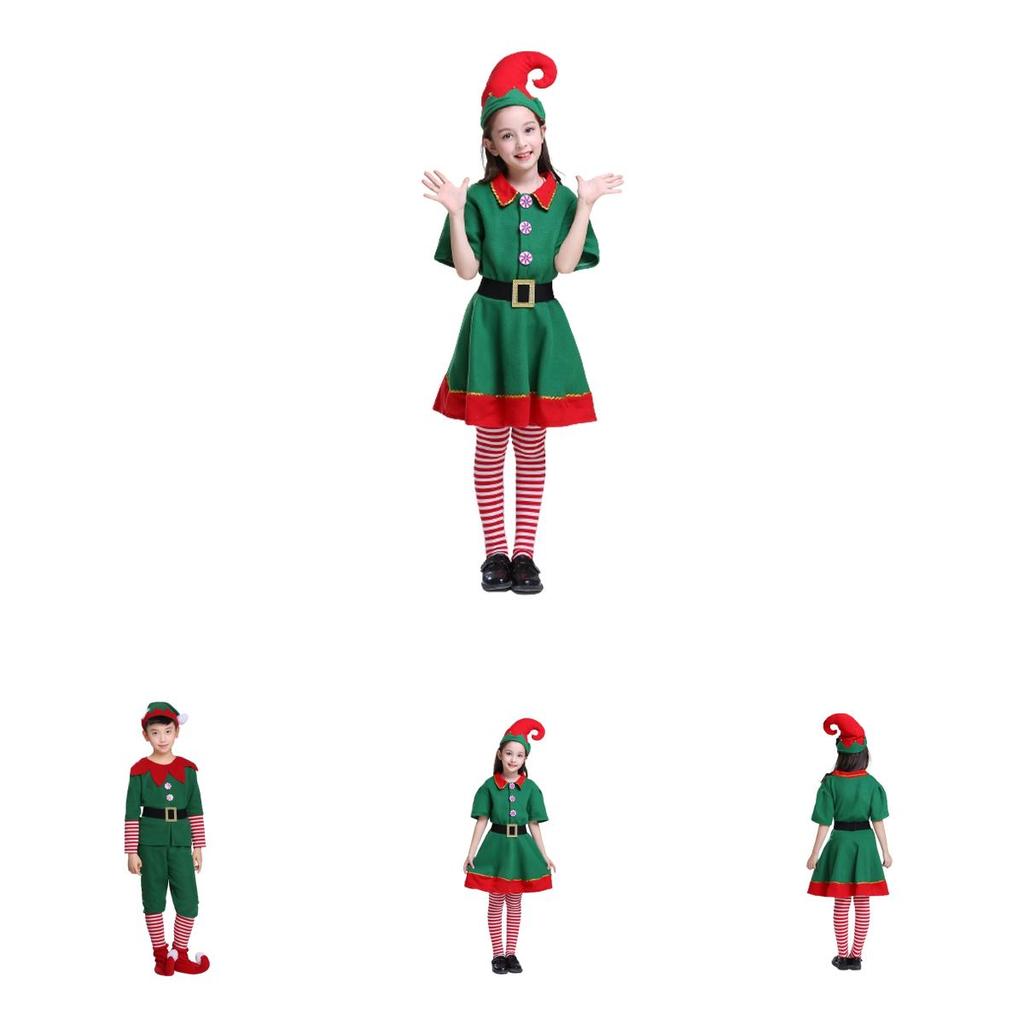 Stilvolles Weihnachts-Elfen-Cosplay-Kostüm für festliche Partys Weihnachts-Rollenspiel