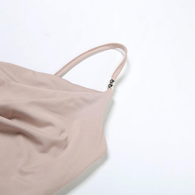 Ins Style Draped Collar Cami Top Women Sexy Pure Desire Spaghetti Strap Vest Summer Daily Wear