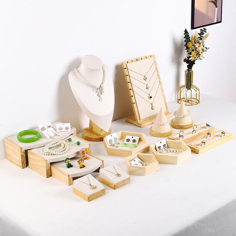 Velvet Jewelry Necklace Rings Pendants Model Bust Show Exhibitor Display Mannequin Stand Organizer Earrings For Woman