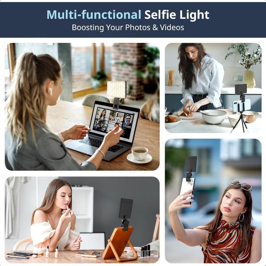 Sensyne Selfie Light Rechargeable LED Fill Light Compatible with Cellphone iPad Laptop Tablet for Selfies TikTok Live Streaming