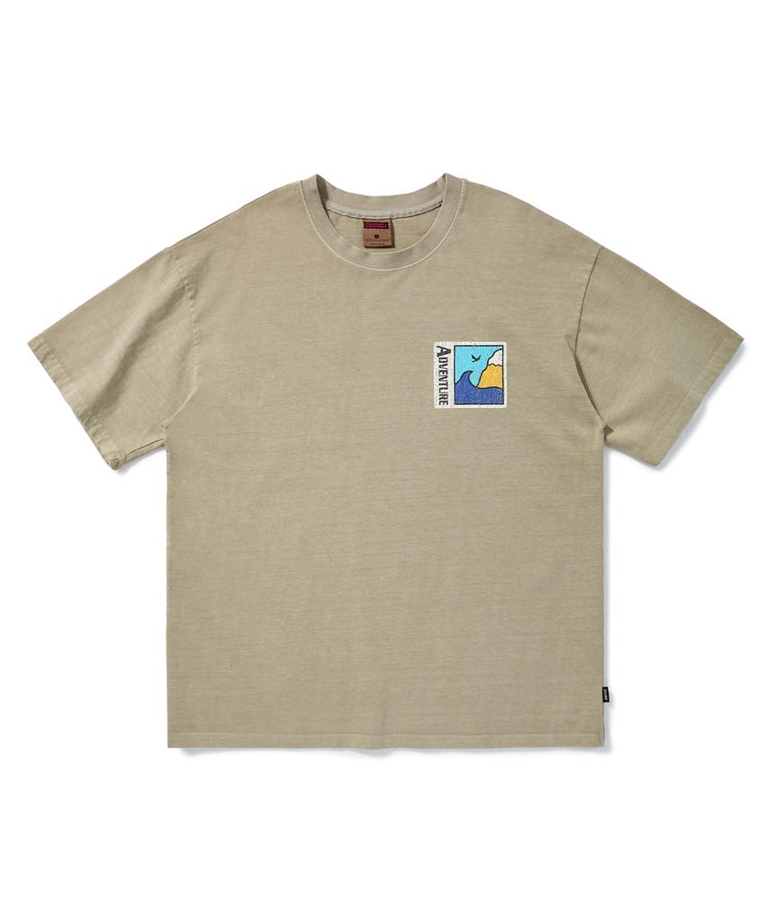 Peullukeu Mountain Adventure Crack Short Sleeve T-Shirt Beige Fst736